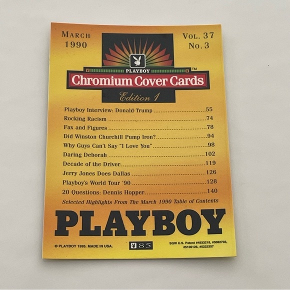 90s Vintage Donald Trump Playboy Chromium Cover Card Collectors 1995 #85 - Picture 3 of 7